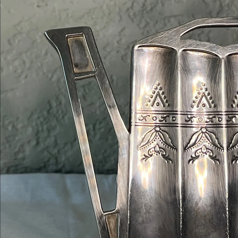 Vintage Pewter Teapot Trivet / Hot Plate – Art Nouveau Style Kitchen Decor